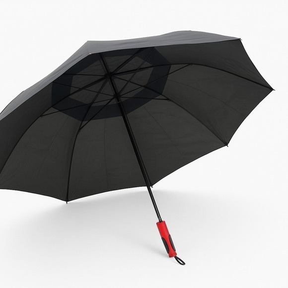 TaylorMade Black Golf Black Umbrella 43" canopy 75 MPH Wind proof Vortex Vent - Picture 2 of 6